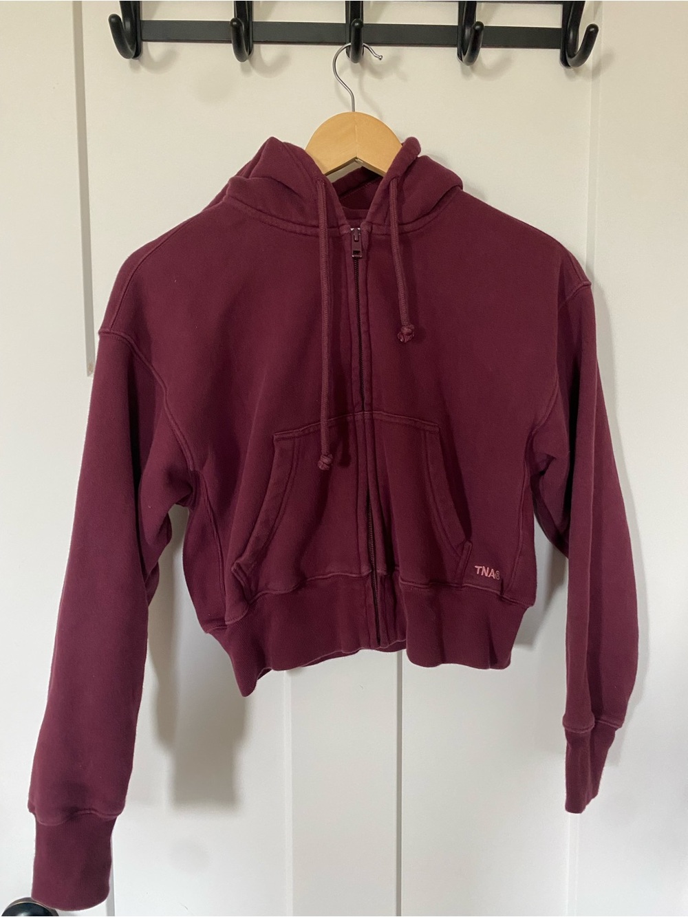 TNA Sweatfleece Zip Hoodie in Burgundy
